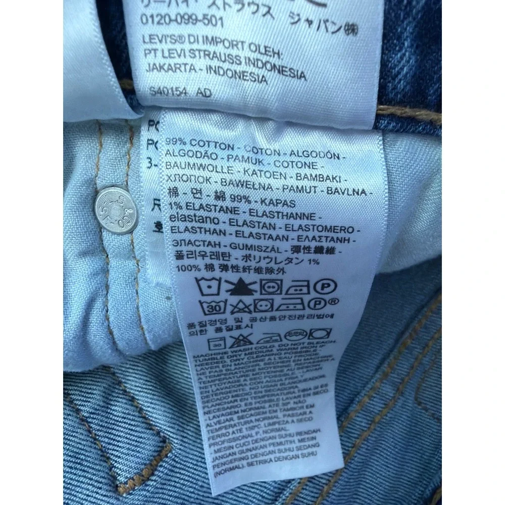 Levi's 513 Slim Straight Jeans Men 36x30 Blue Denim Stretch Workwear Pants